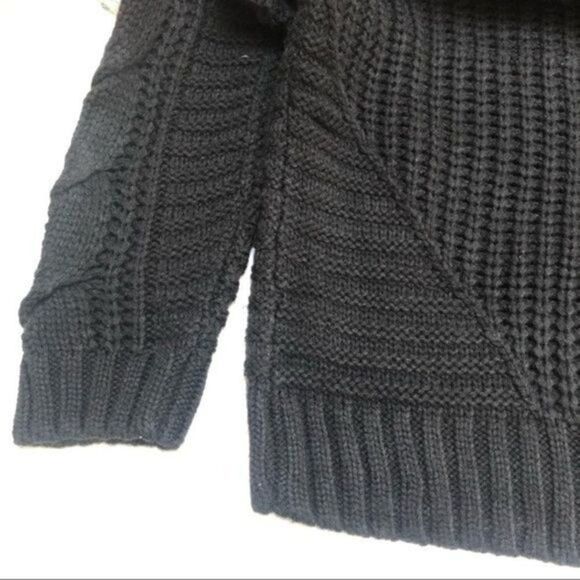 One A Mixed Knit Crew Neck Sweater Black Large - Picture 7 of 10